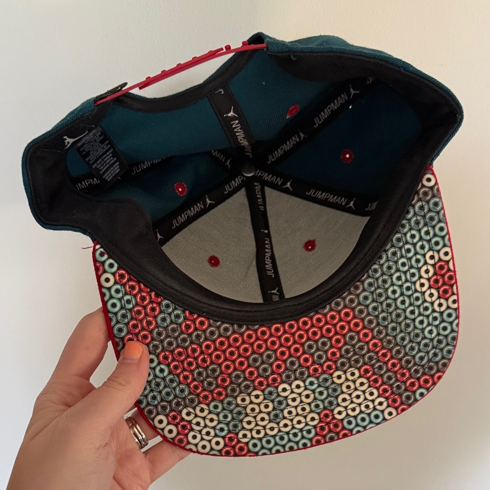 Air Jordan Jumpman Snapback Hat Green & Red Classic Logo Cap - Picture 5 of 5